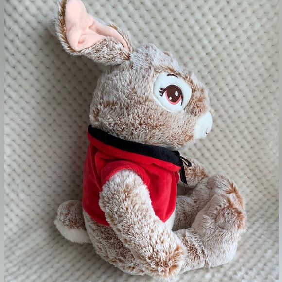 Beautiful Peter Rabbit Flopsy Plush Stuffed Animal Embroidered Eyes Red Vest - Picture 3 of 10